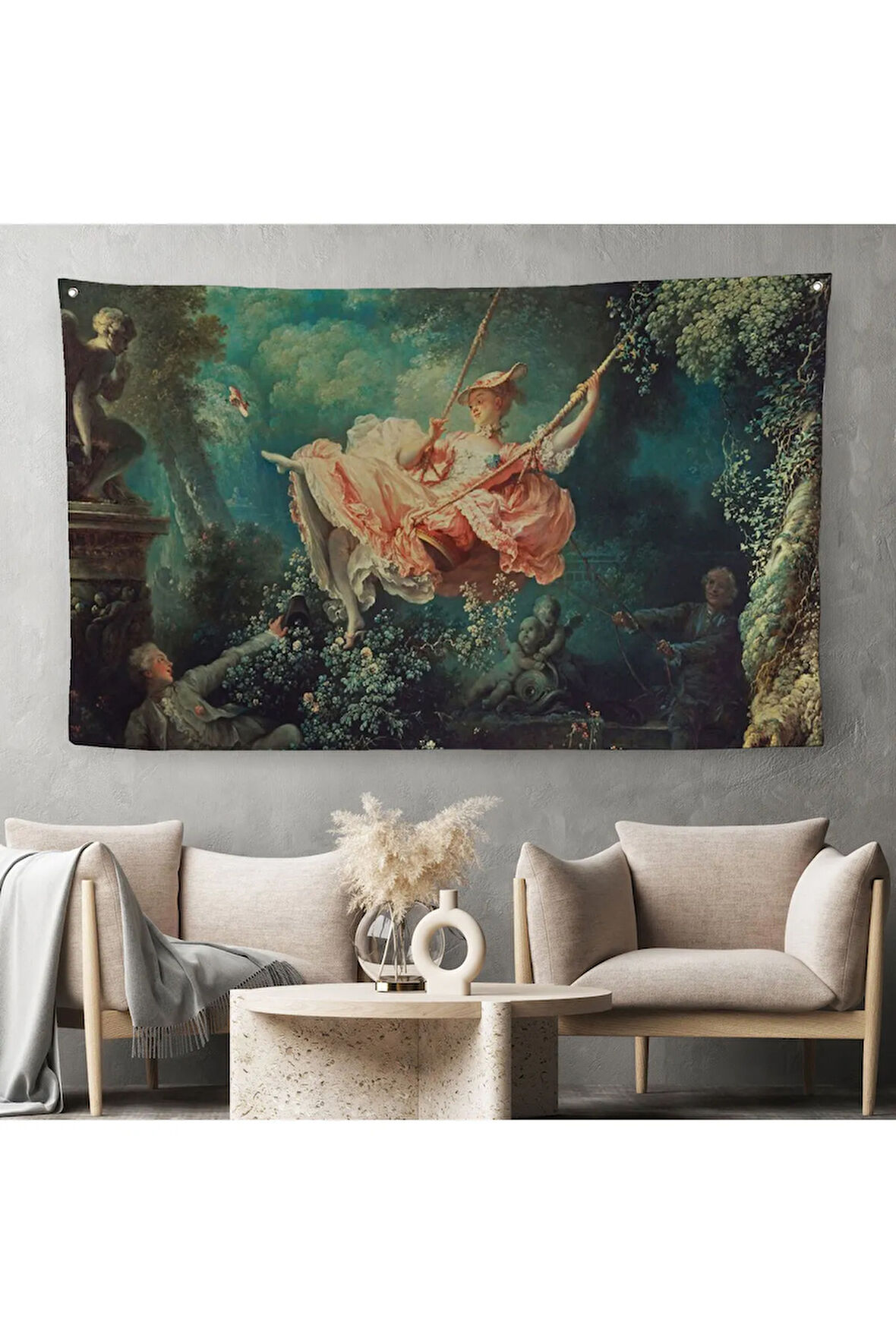 18.yy Salıncakta Sallanan Kadın Duvar Örtüsü-Halısı-6592