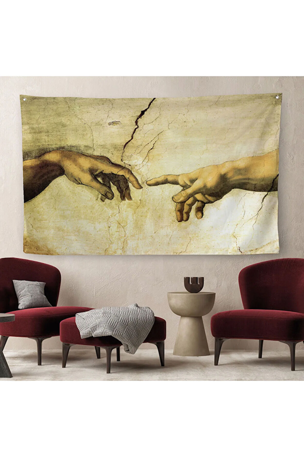 Ademin Yaratılışı Duvar Örtüsü-Halısı - The Creation of Adam-6596