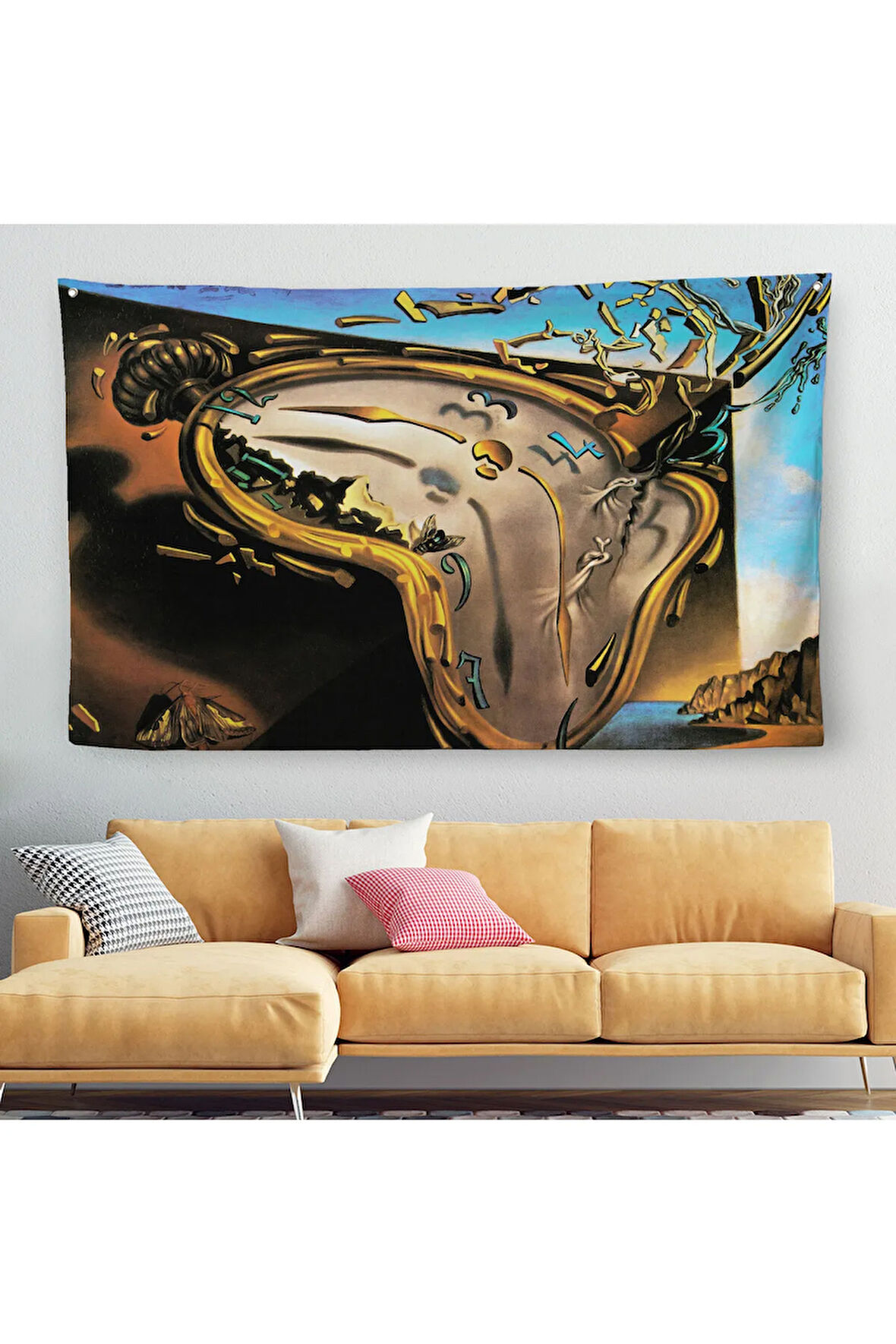 Salvador Dali'nin Eriyen Saat Belleğin Azmi Duvar Örtüsü-Halısı-6599