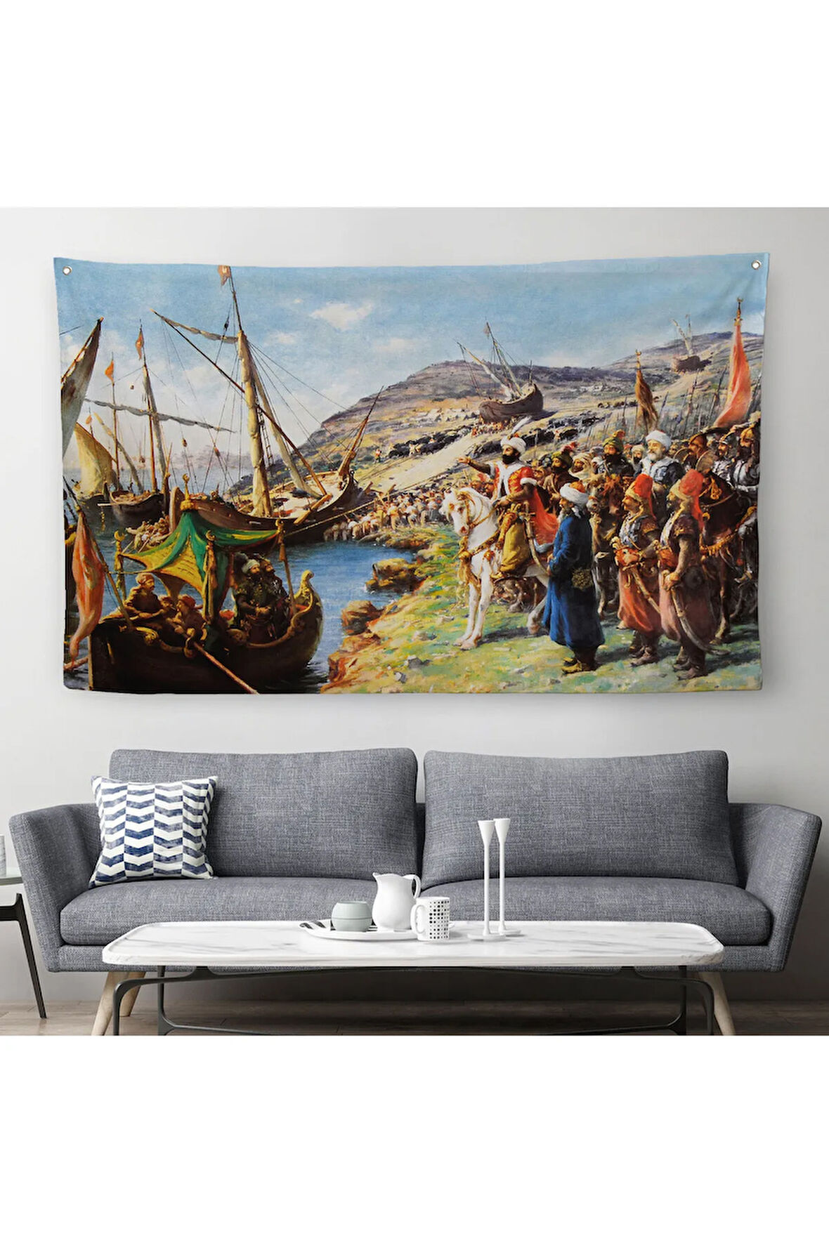 Fatih Sultan Mehmet'in İstanbul Kuşatması, Gemileri Karadan Yürütme Duvar Örtüsü-Halısı-6616