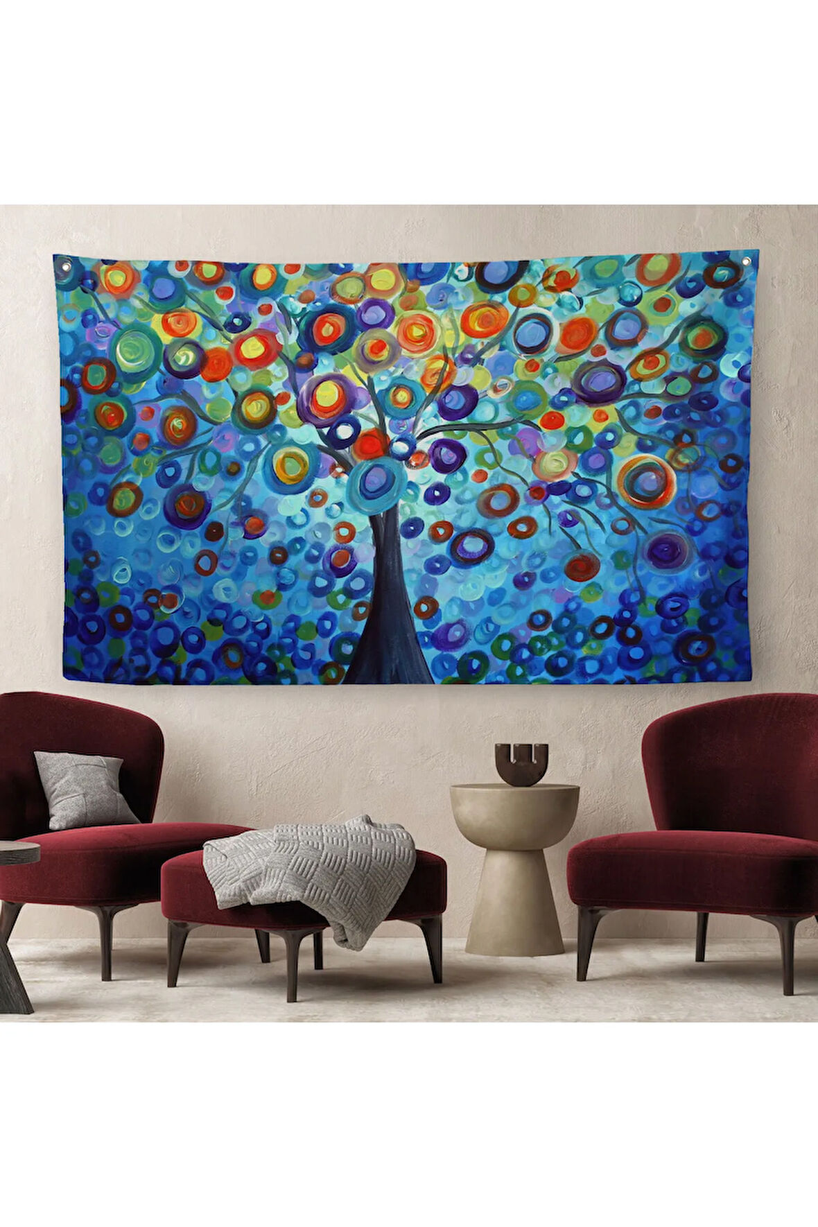 Sürreal Ağaçtaki Renkler Senfonisi Duvar Örtüsü-Halısı-6626