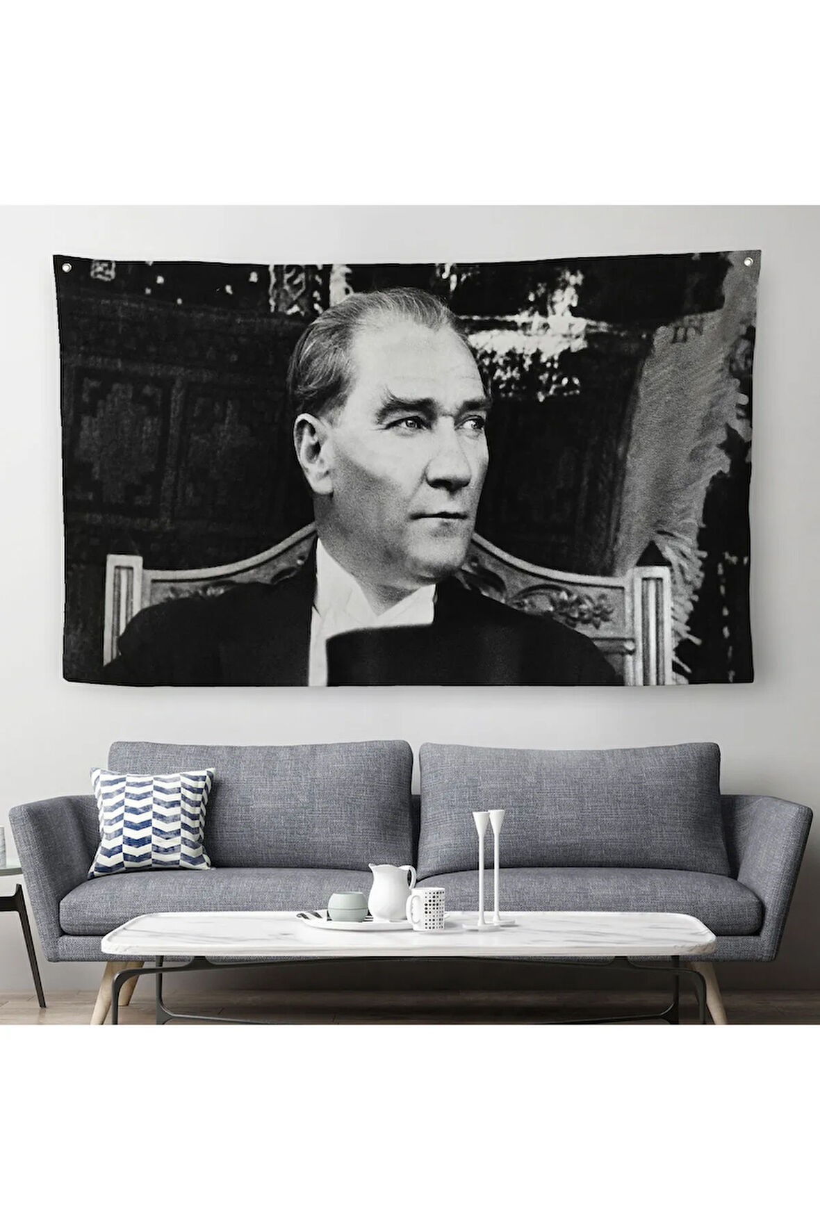 Keskin Bakışlı Atatürk Duvar Örtüsü-Halısı-6635