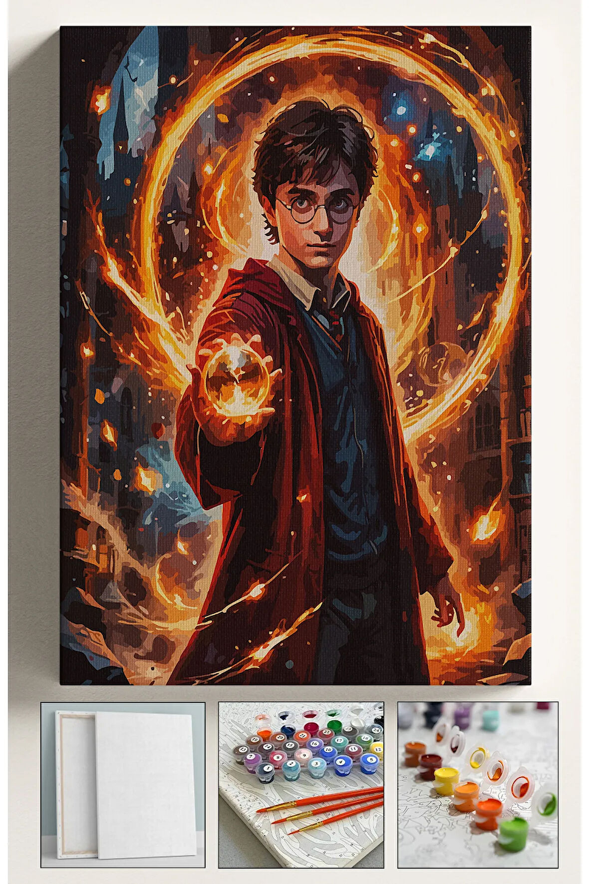 Sayılarla Boyama Seti Numaralı Tuval Fırça Boya Dahil Kasnaklı Set 40x50 Cm - HARRY