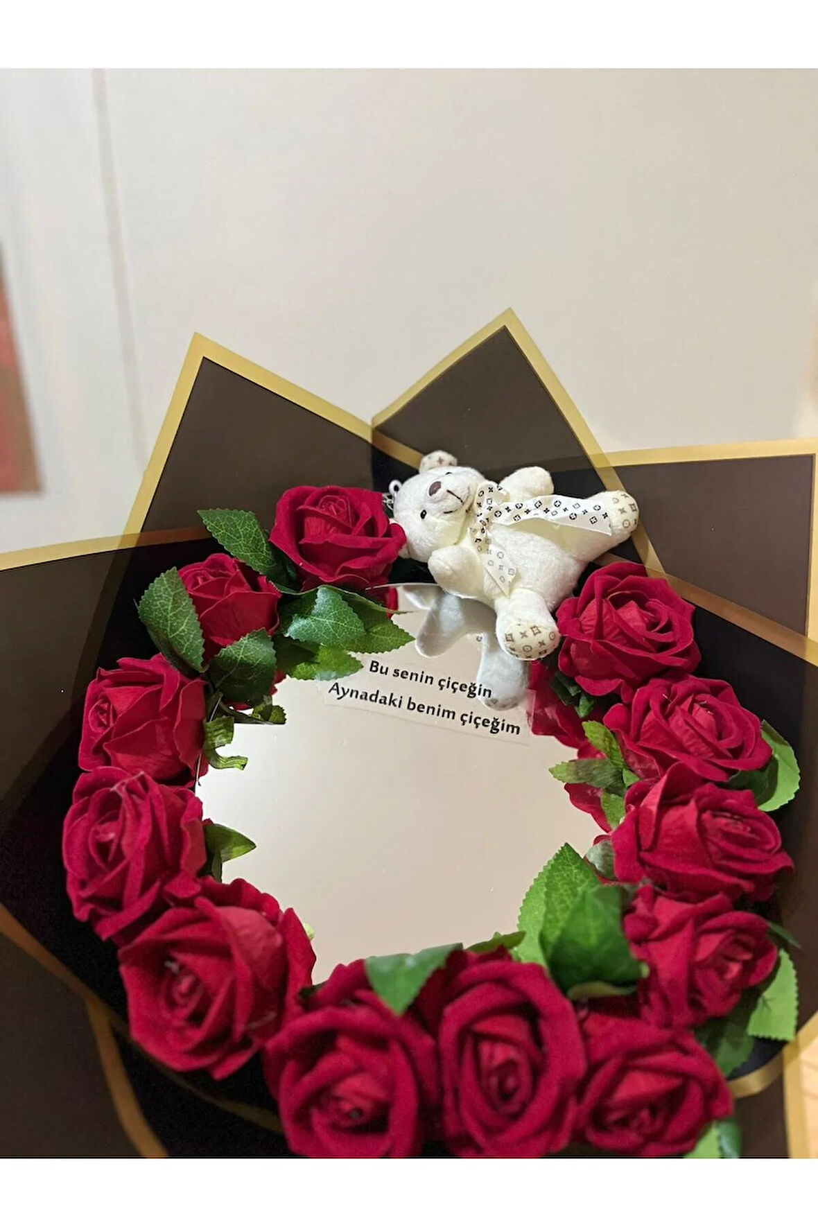 ayıcıklı aynalı buket