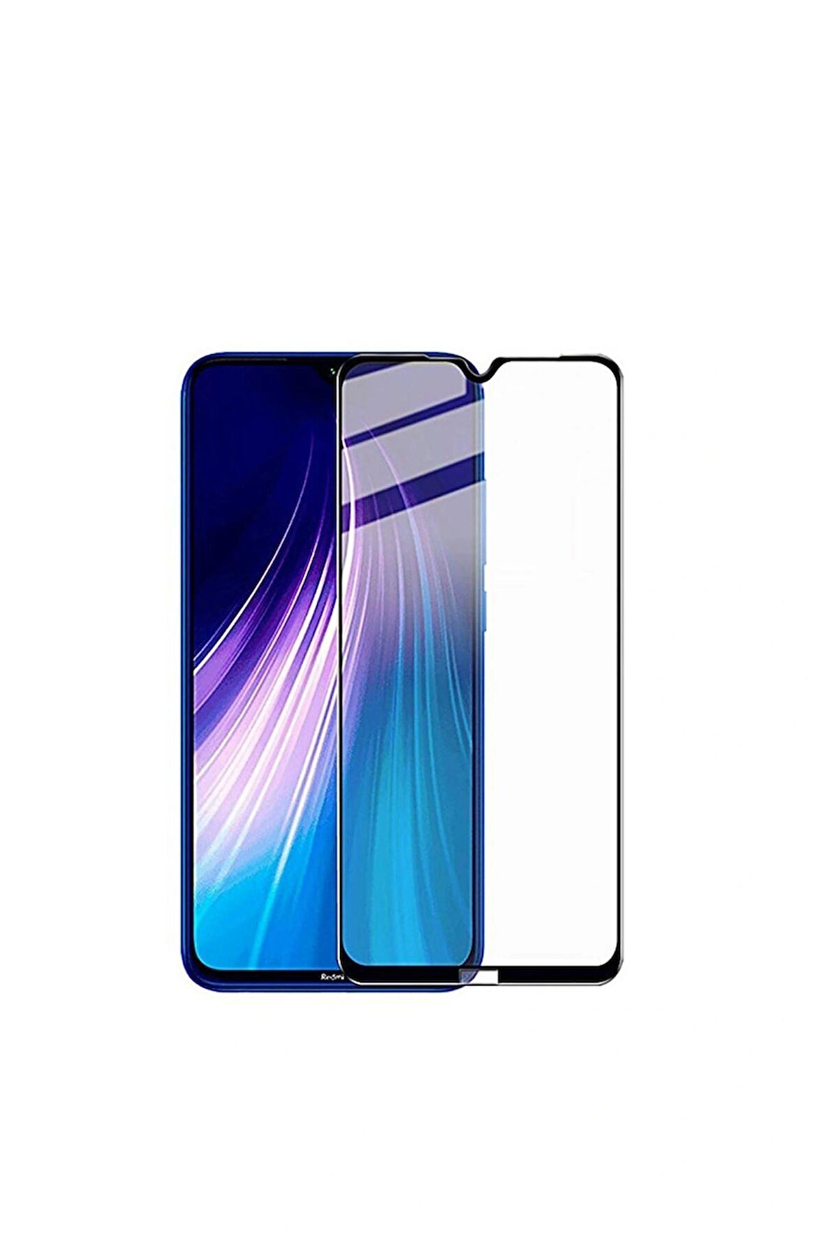 Xiaomi Redmi Note 8 Tam Kaplayan Çerçeveli Kırılmaz Temperli Ekran Koruyucu Cam