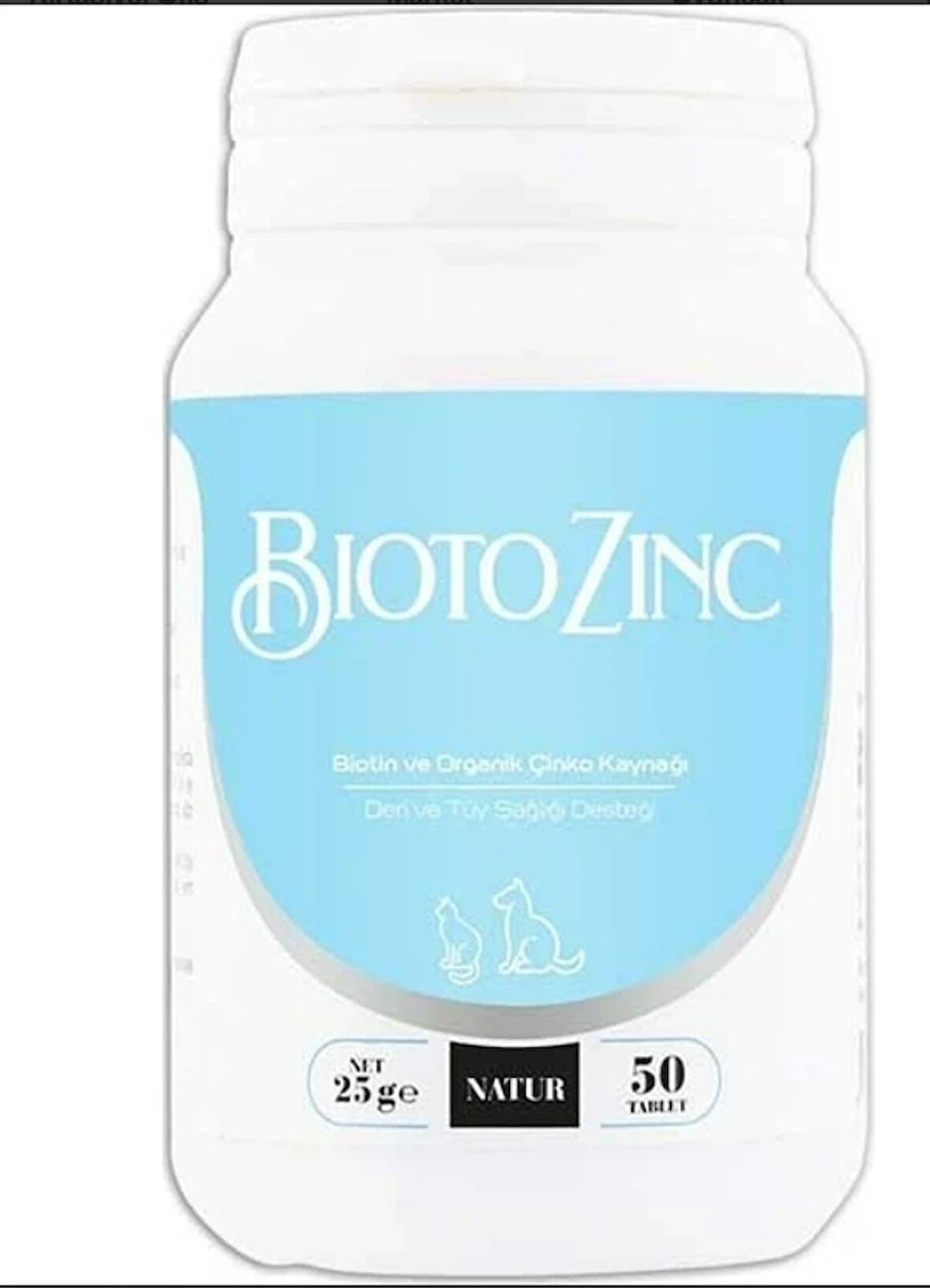 Natur Bioto Zinc Kedi ve Köpekler İçin Sağlıklı Tüy ve Tırnak Gelişimi 50'lik Tablet