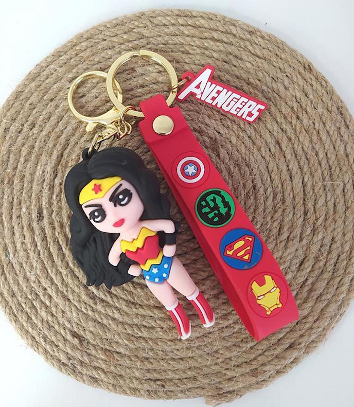 Avengers Marvel Wonder Woman Silikon Anahtarlık Çanta Süsü Oyuncak 