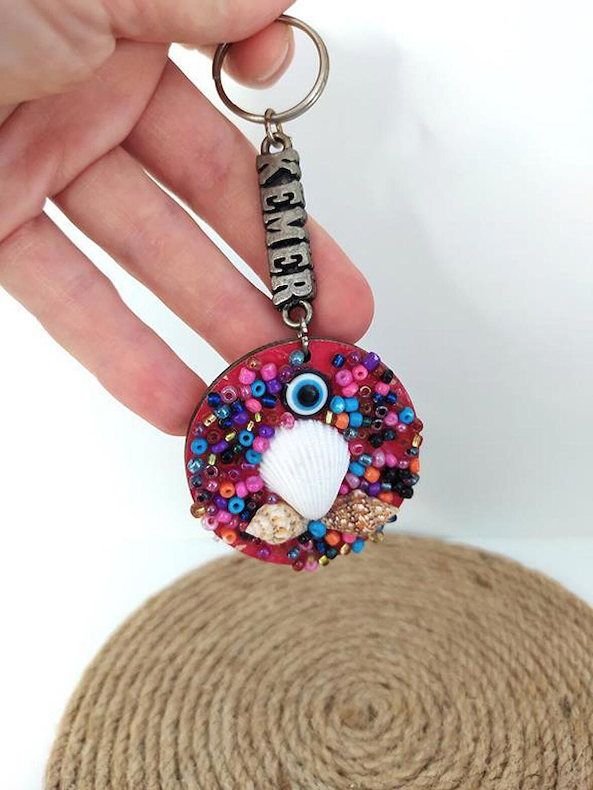 Anahtarlık Kötü Göz Nazar Kovucu Deniz Kabuklu Çanta Cüzdan Süsü 