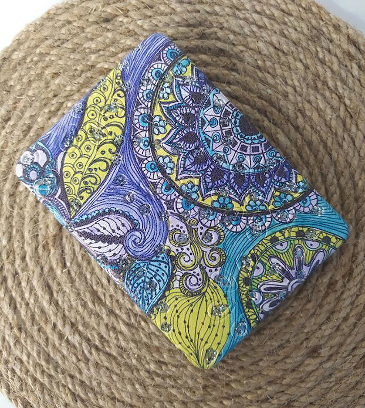 Ayna Cep Çanta Makyaj Aynası Büyüteç Desenli Dikdörtgen Ayna 