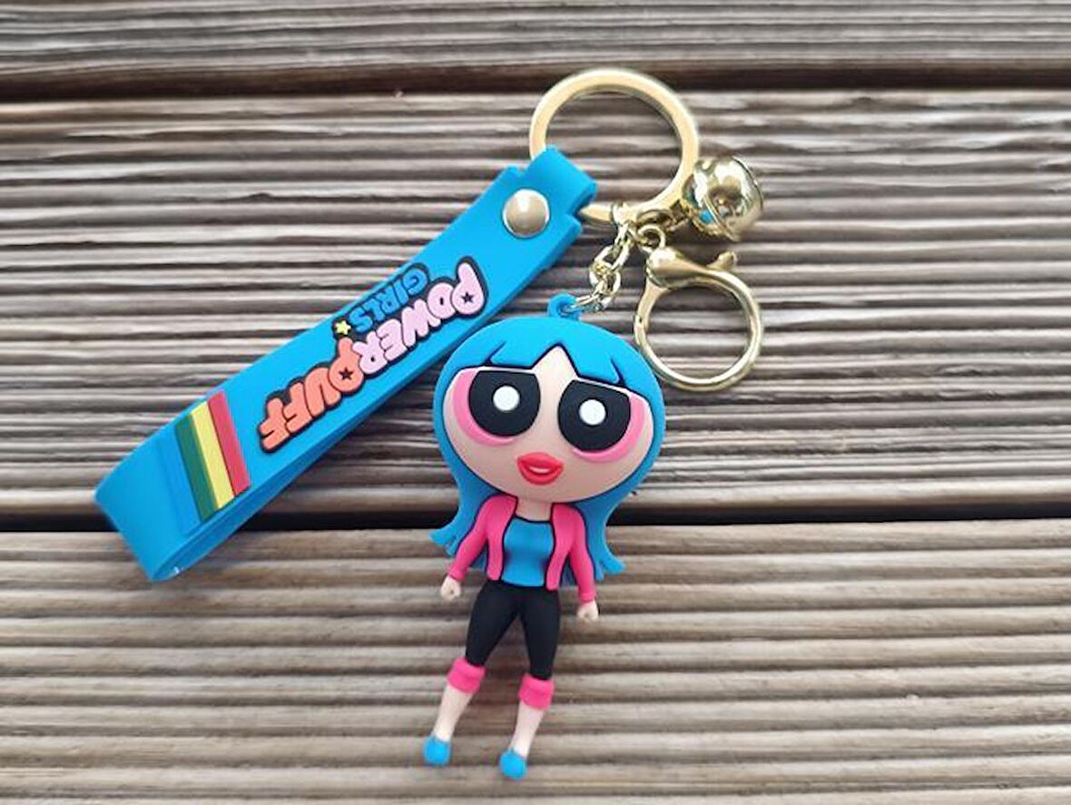 Anahtarlık Powerpuff Silikon Anahtarlık Çanta Süsü Karakter Figür Oyuncak 15240