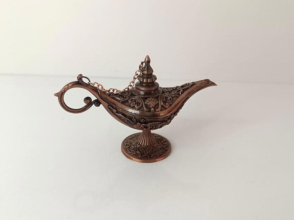 Alaaddin Sihirli Lamba Genie Lamp İbrik Biblo 7 cm Bakır Renk