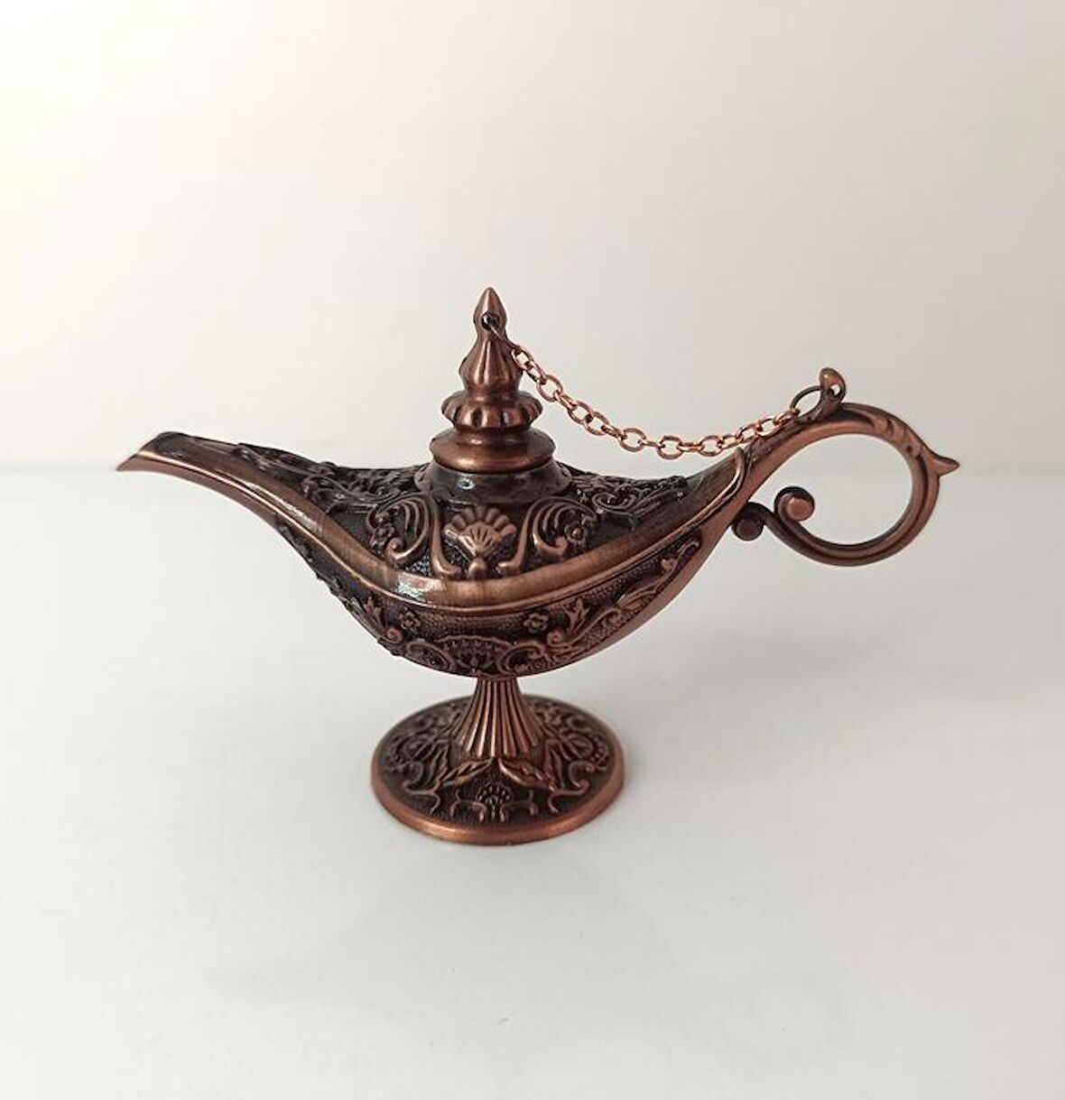 Alaaddin Sihirli Lamba Genie Lamp İbrik Biblo 9 cm Bakır Renk