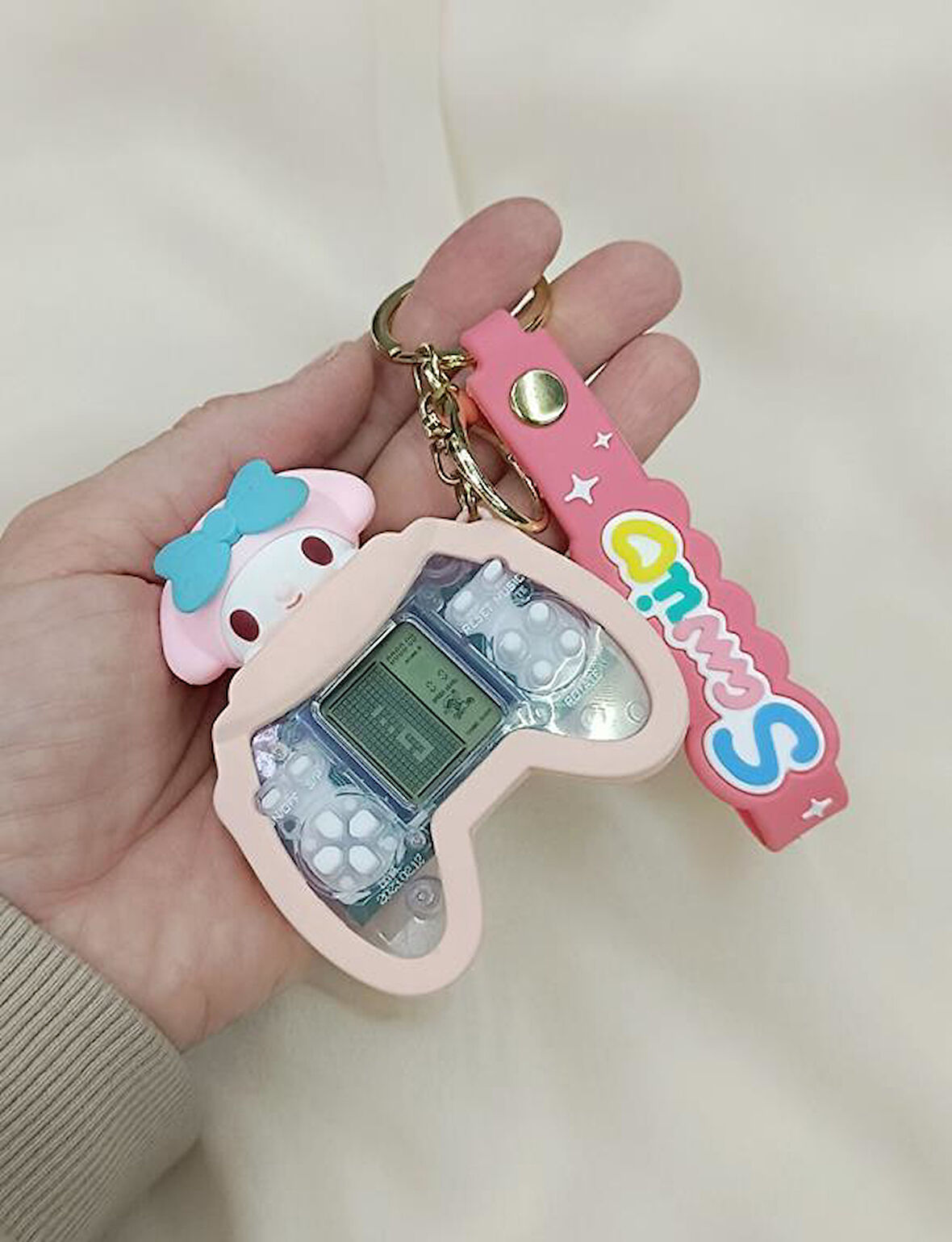 Anahtarlık Silikon Sanrio Pompompurin Mini Game Tetris Oyun Konsol Anahtarlık