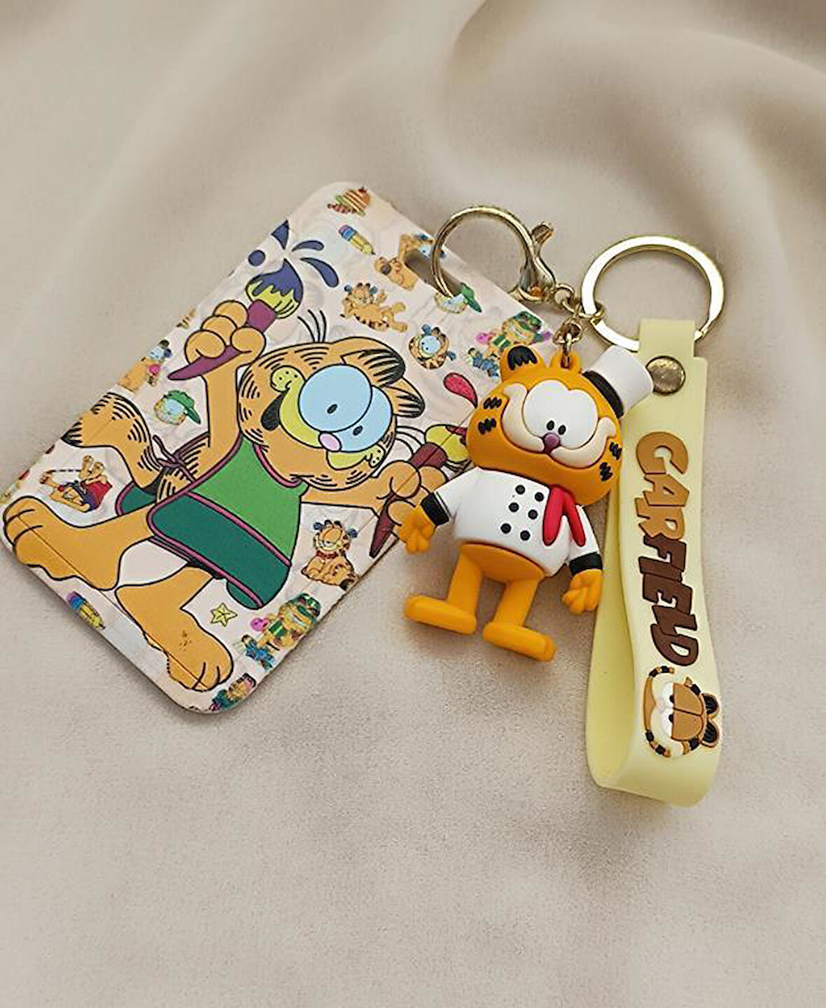 Anahtarlık Silikon Garfield Yaramaz Kedi Kartlık Karvizitlik Oyuncak Çanta Süsü