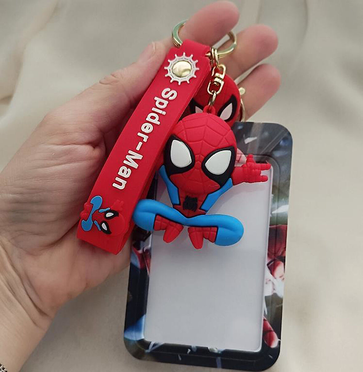 Anahtarlık Silikon Spider- Man Örümcek Adam Kartlık Kartvizitlik Çanta Süsü Karakter Figür Oyuncak Aksesuar   