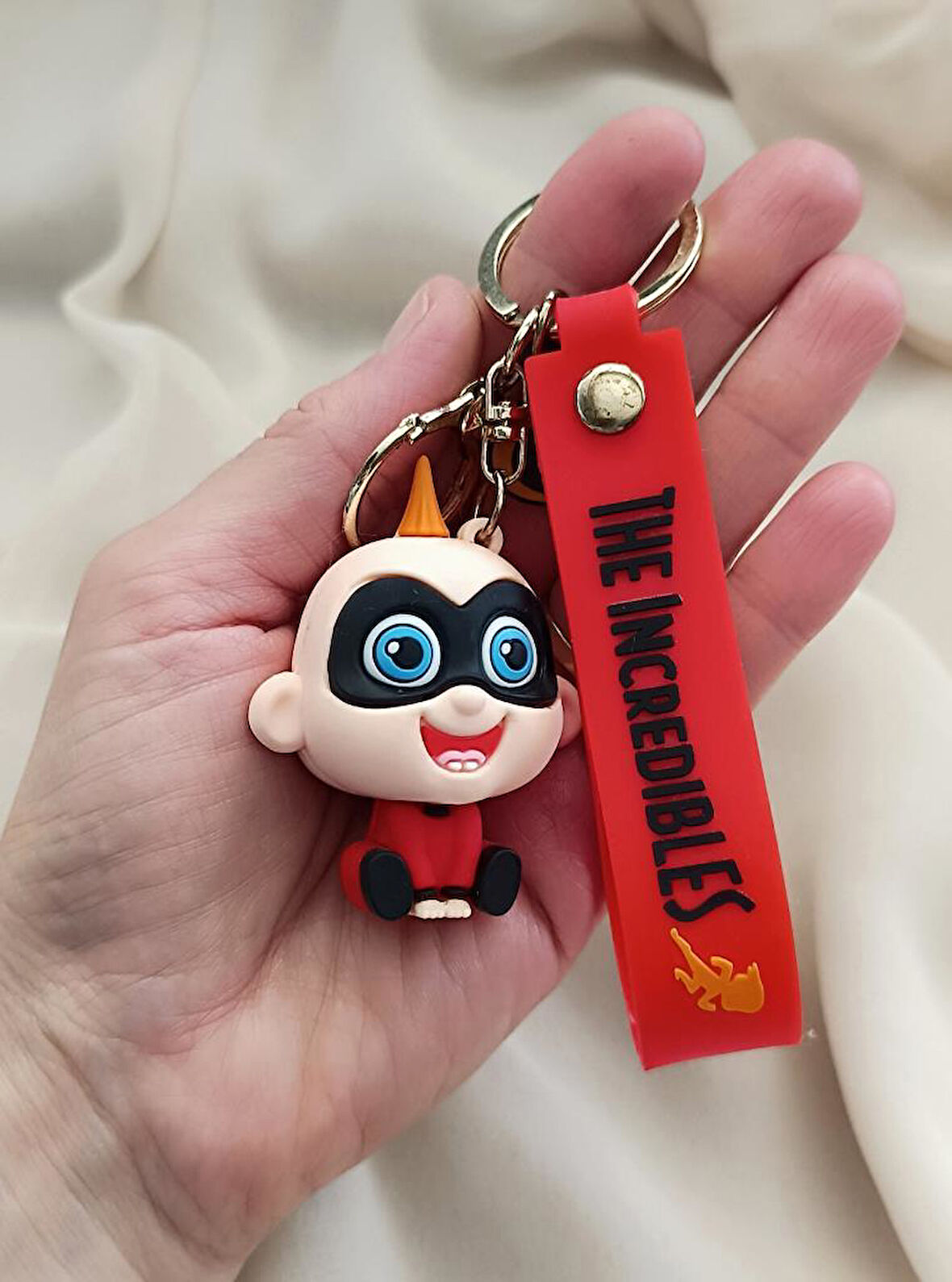 İnanılmaz Aile Silikon Anahtarlık -Jack-Jack Bebek Sırt Çantası Cüzdan Çanta Süsü