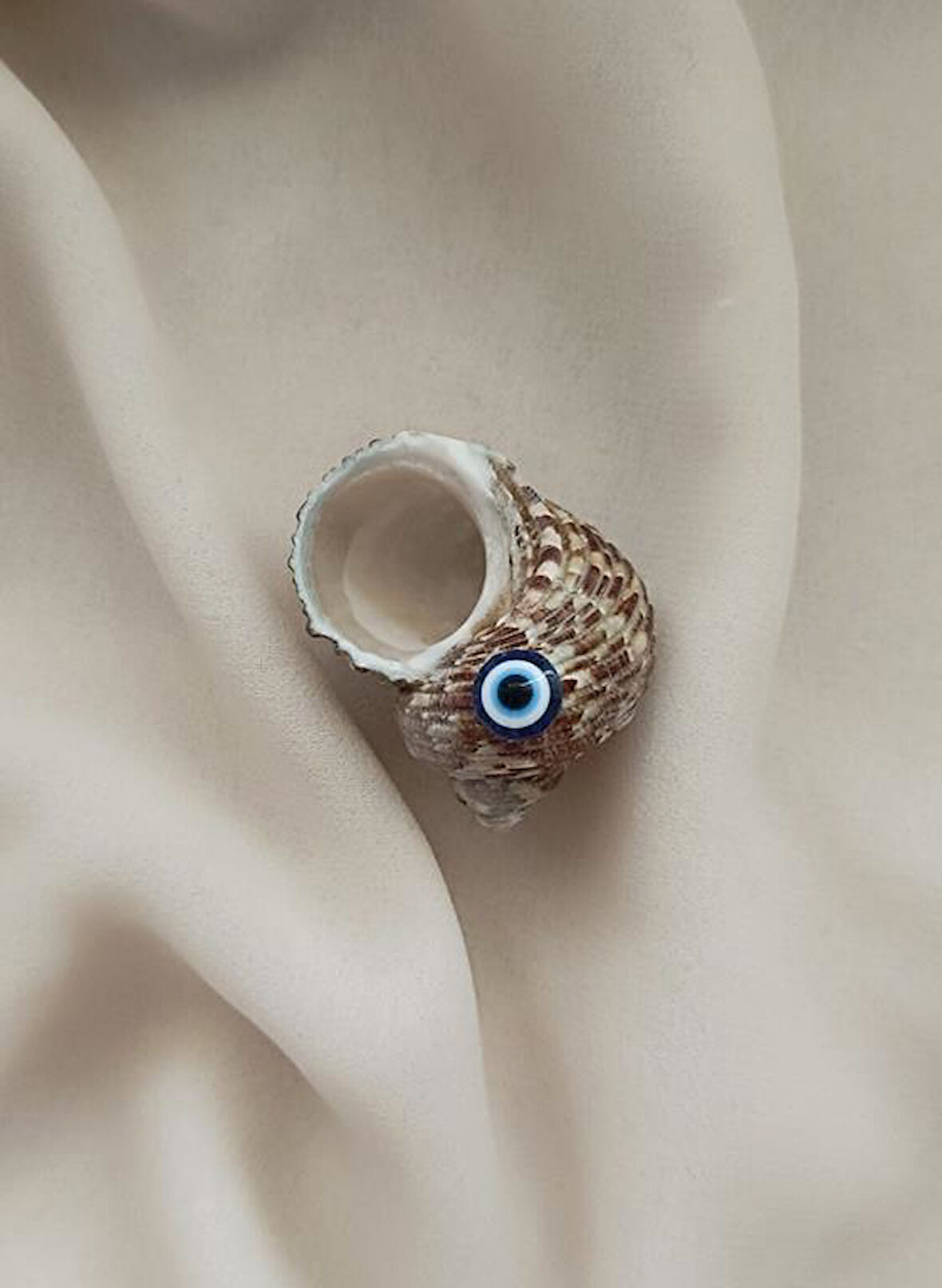 Magnet Doğal Deniz Kabuğu Nazar Boncuklu Mıknatıslı Buzdolabı Süsü