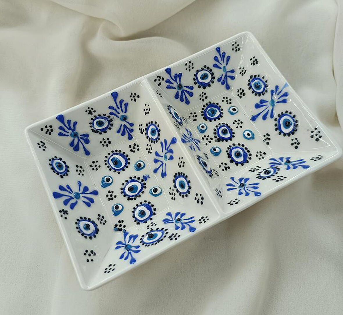 Çini Çerezlik Sunumluk Kase Tabak Kahvaltı Tabağı Seramik   