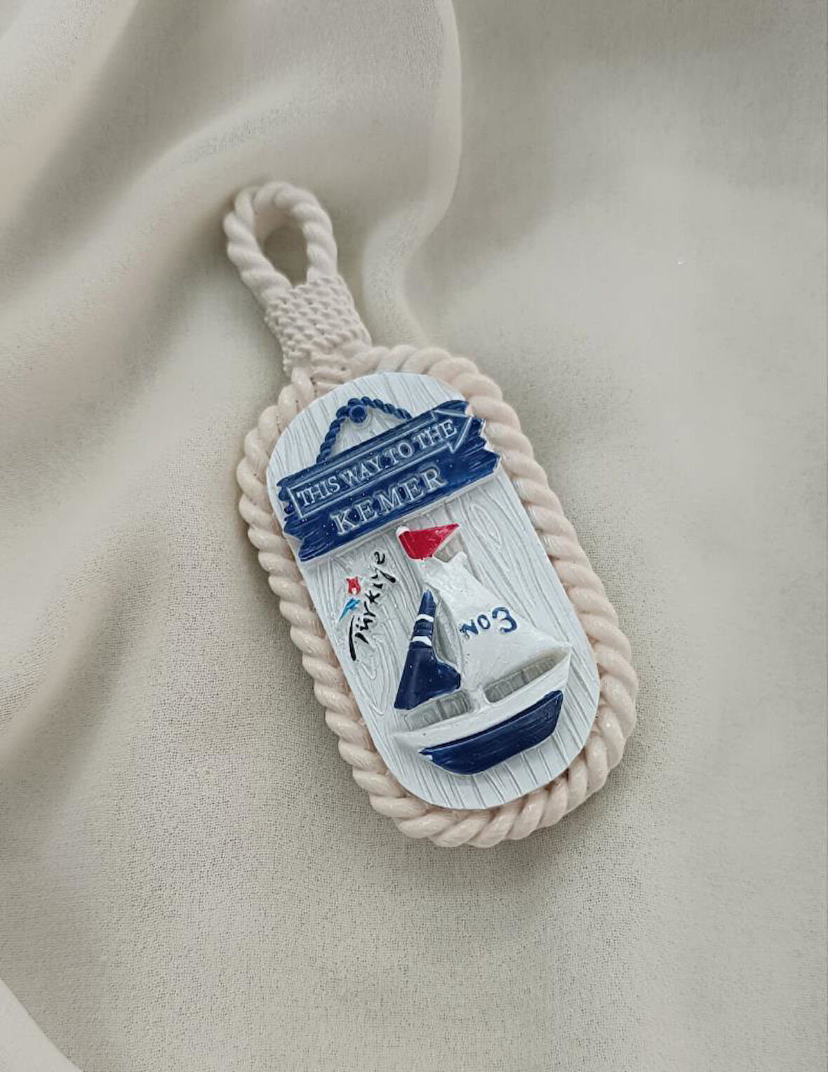 Magnet Duvar Süsü Gemi Mıknatıslı Buzdolabı Süsü  Türkiye Kemer Yazılı        