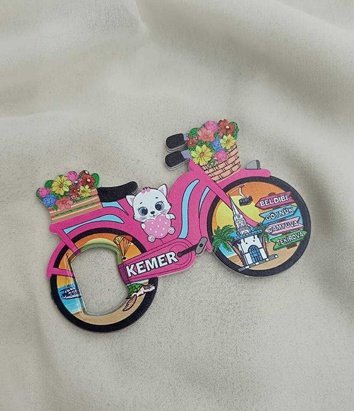 Magnet Açacak Gazoz Şişe Açacağı Mıknatıslı Buzdolabı Süsü Balon Bisiklet Kedi Çiçek      