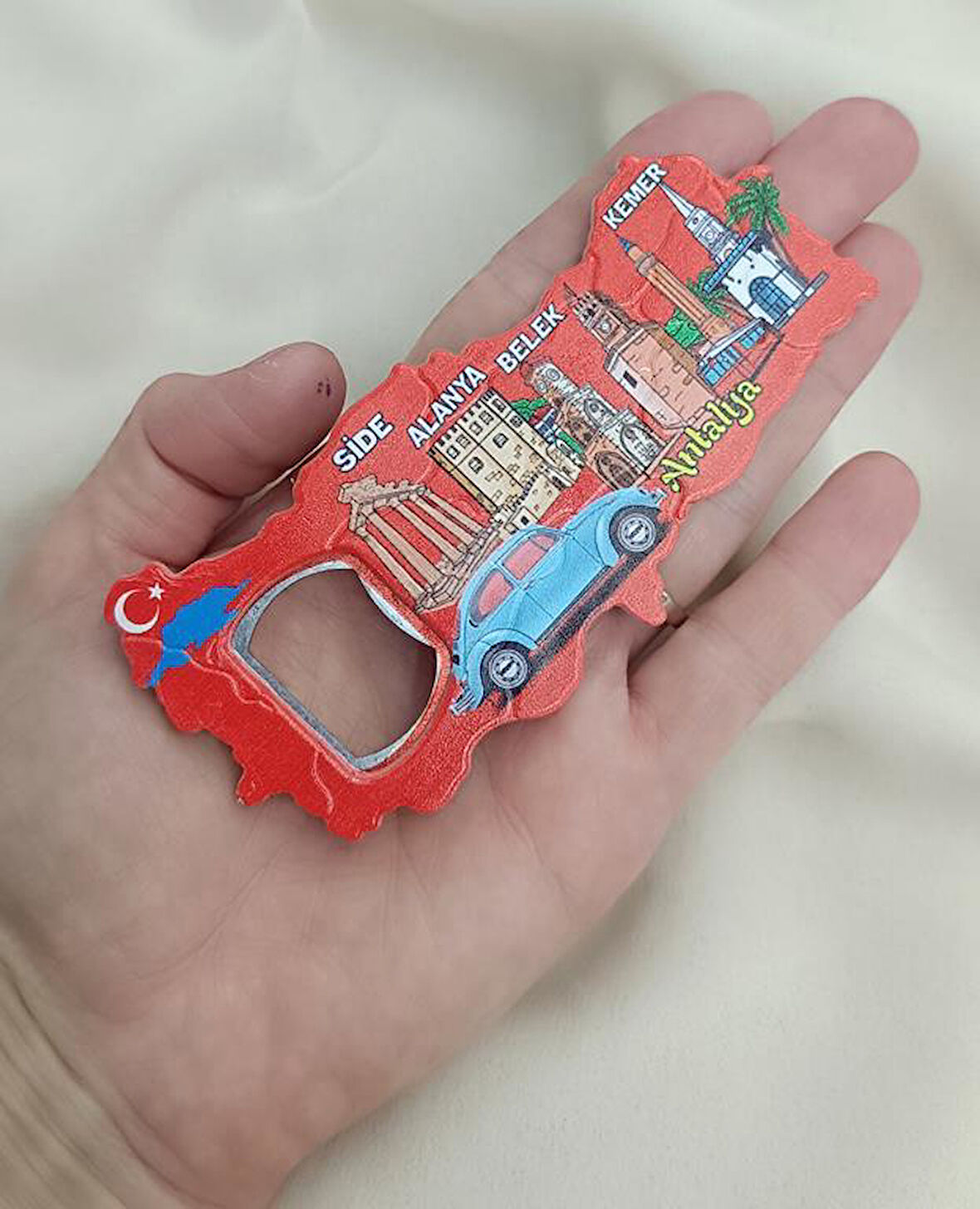 Magnet Açacak Gazoz Şişe Açacağı Mıknatıslı Buzdolabı Süsü Bayrak Harita Araba Turizm Antalya Görselli 