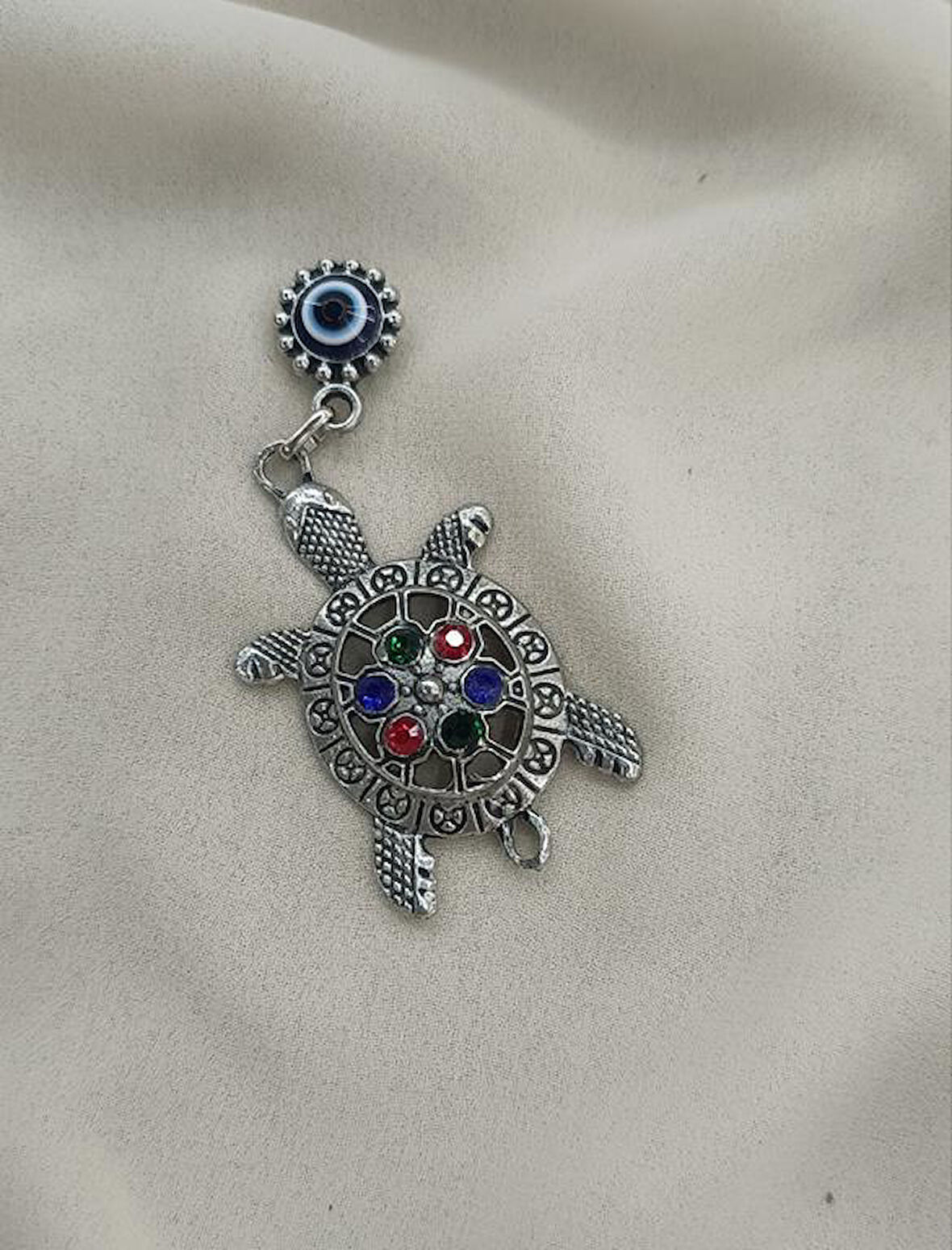 Magnet Kaplumbağa Taşlı Metal Buzdolabı Süsü Mıknatıslı Mağnet  