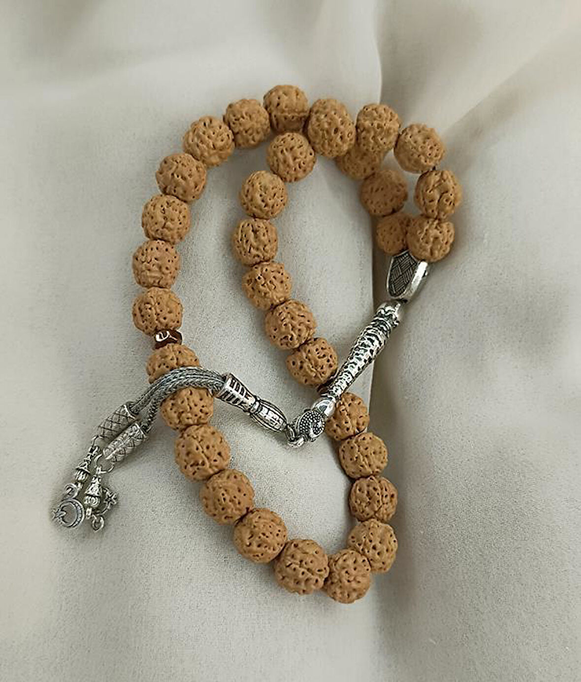 Tesbih 33 lük 10 mm Doğal Rudraksha Rudraşka Tespih 