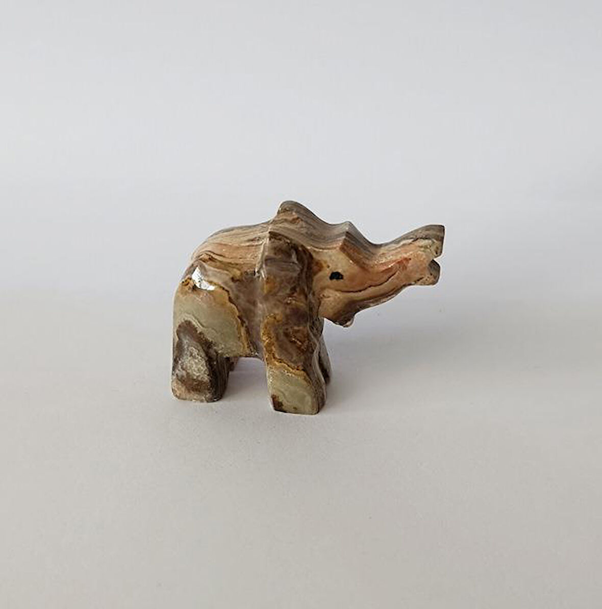 Fil Oniks Taşı Biblo Mermer Onix Ev Ofis Dekor Masa Süsü 