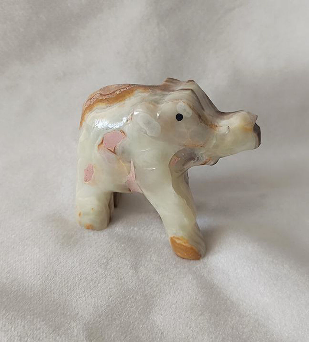 Fil Oniks Taşı Biblo Mermer Onix Ev Ofis Dekor Masa Süsü 