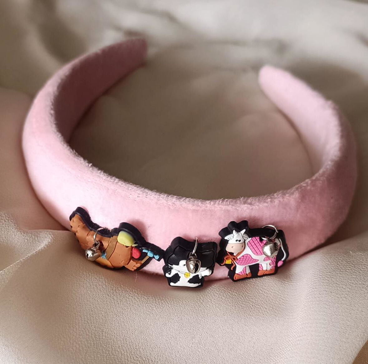 Taç Kız Çocuk Renkli Desenli Saç Aksesuarı Pembe