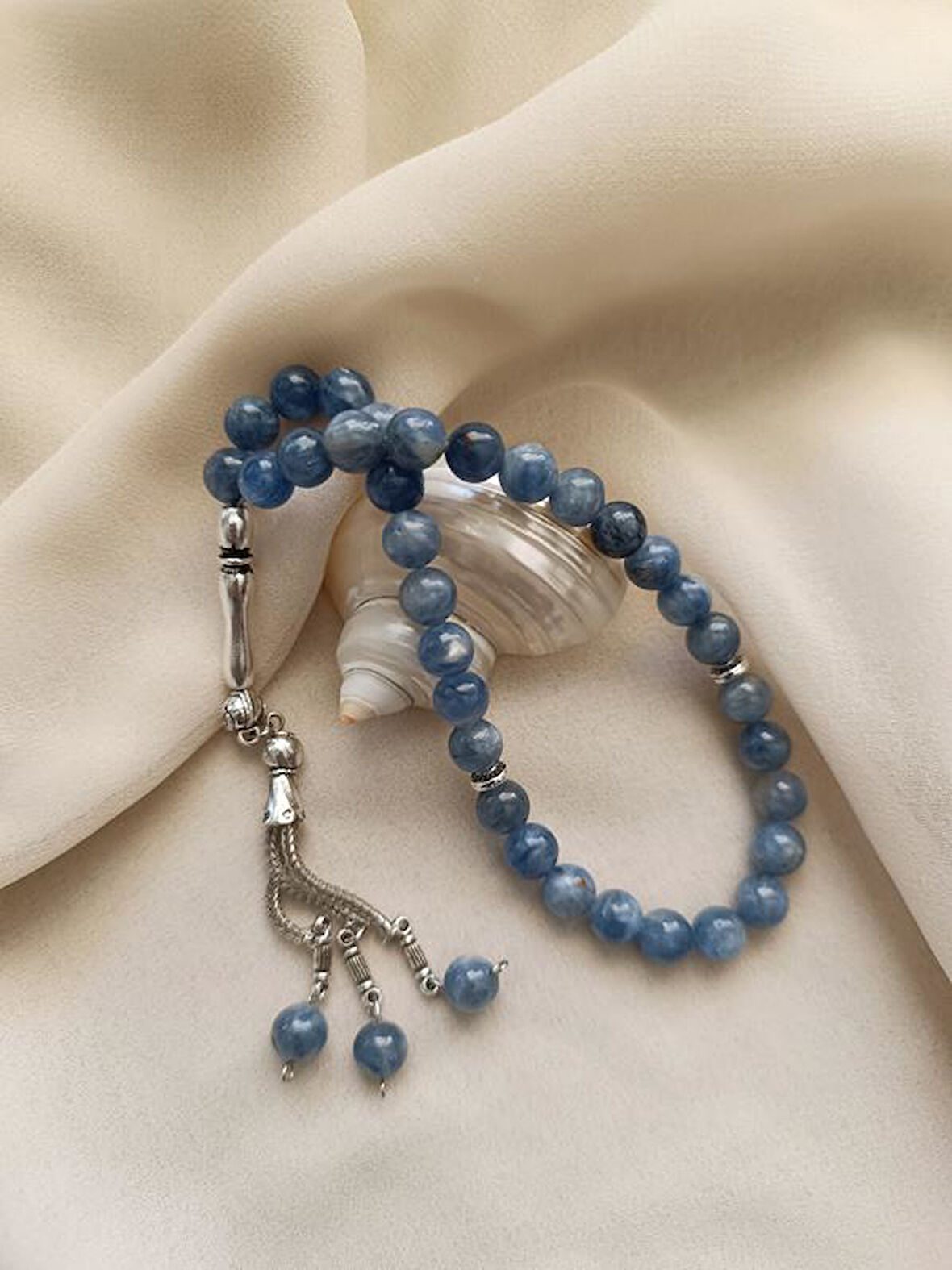 Tesbih 33 lü 08 mm Doğal Taş Kyanit AAA Kalite Tesbih 