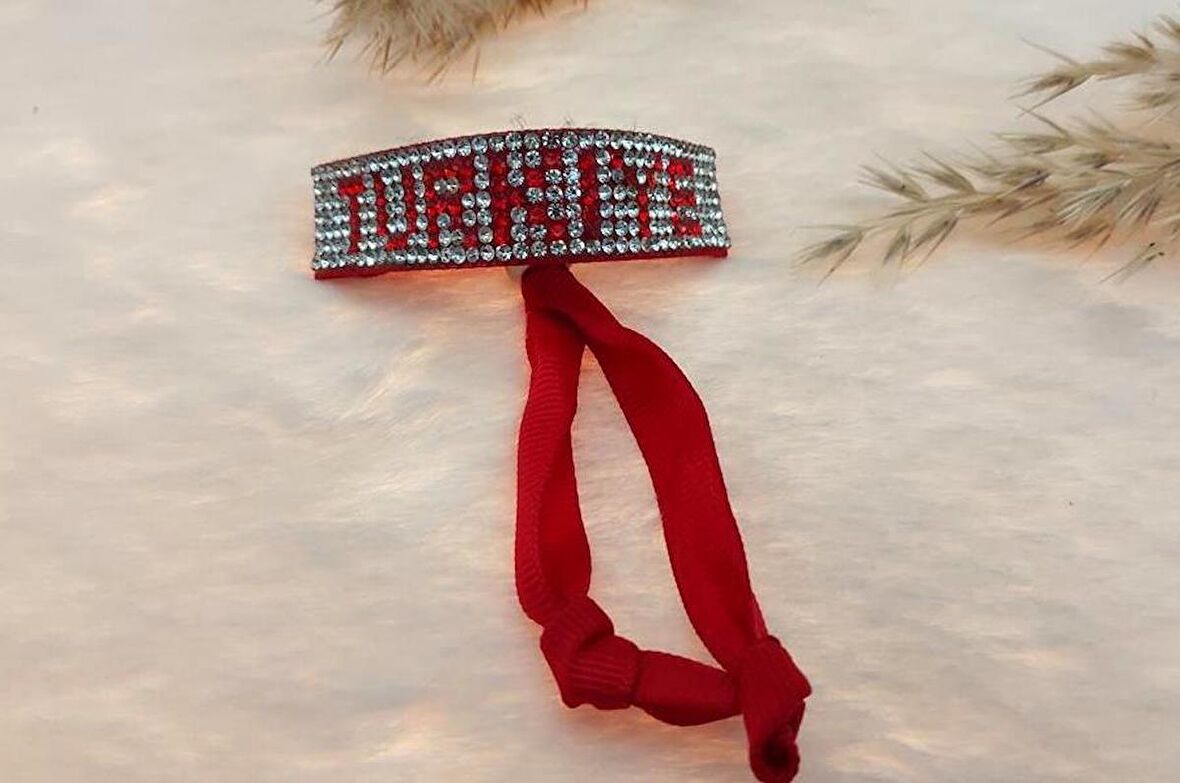 Hdmarketim Swarovski Taşlı Türkiye Yazılı Ayarlanabilir Bileklik