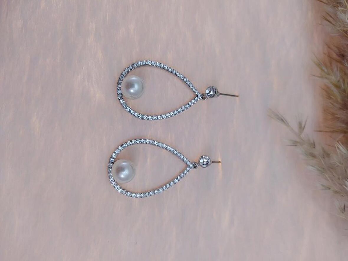 Hdmarketim Swarovski Taşlı İnci Doğal Taşlı Küpe
