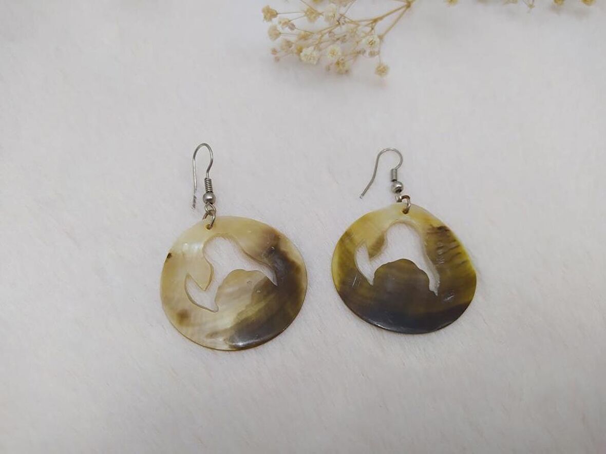 Sedef Yuvarlak Sallantı Küpe