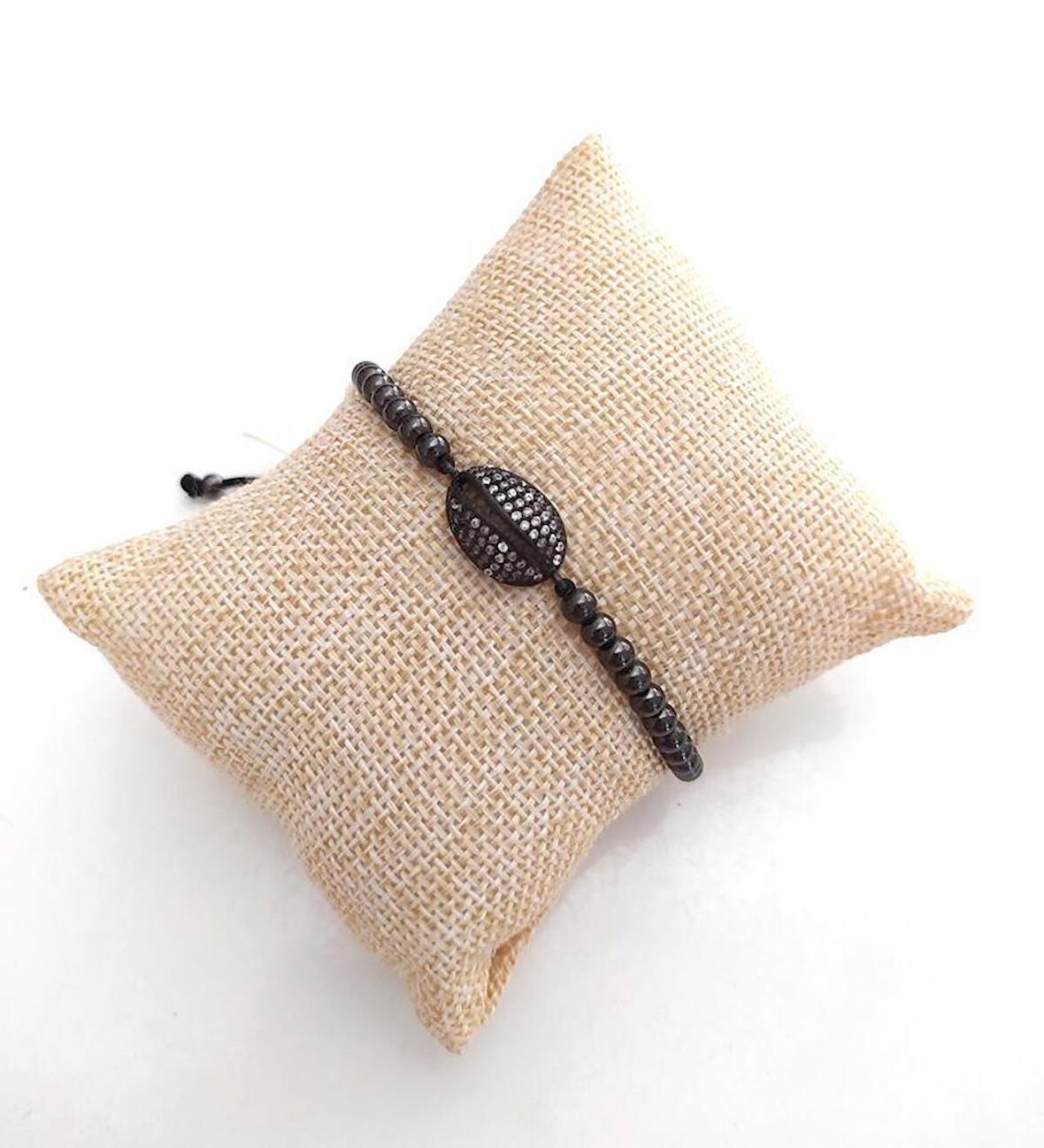 Swarovski Taşlı Bileklik Ayarlanabilir Kadın Siyah 9566