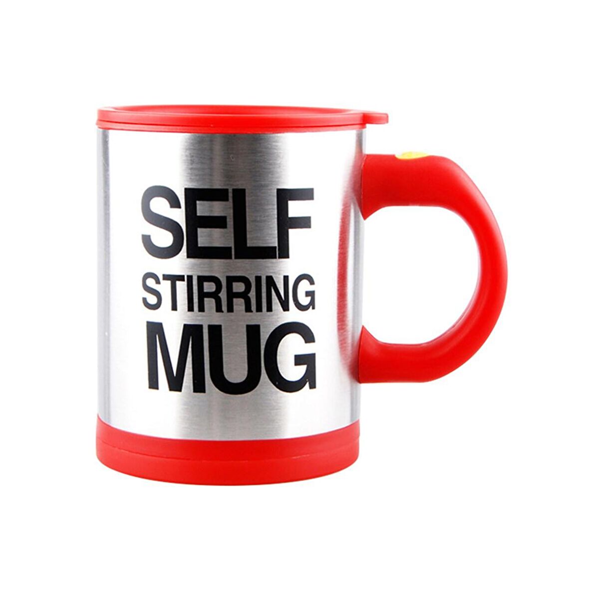 Kişiye Özel Kendini Karıştıran Mikser Kupa Termos Bardak  Kırmızı - Self Stirring Mug