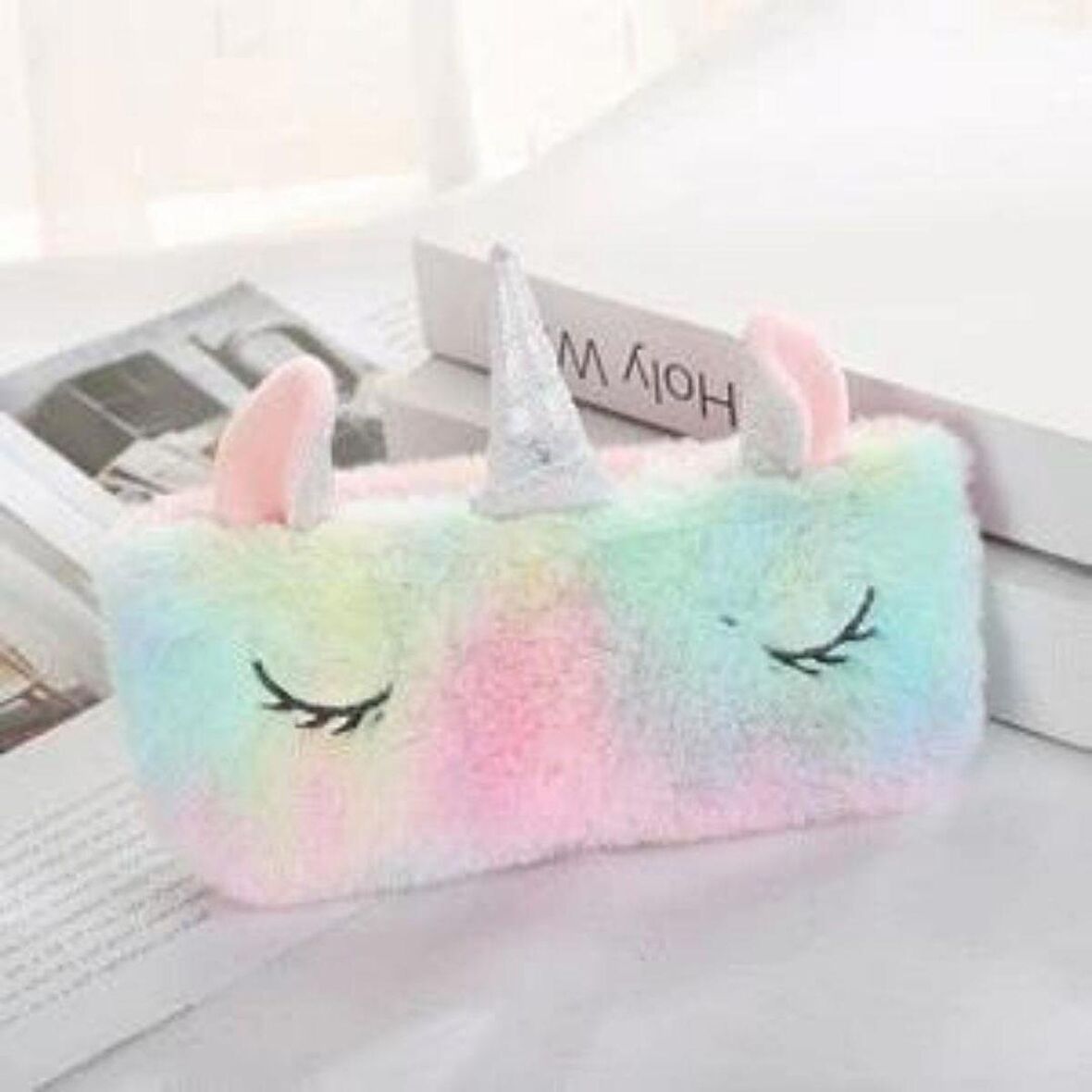 Peluş Unicorn Tasarım Kalem Kutusu Kalemlik