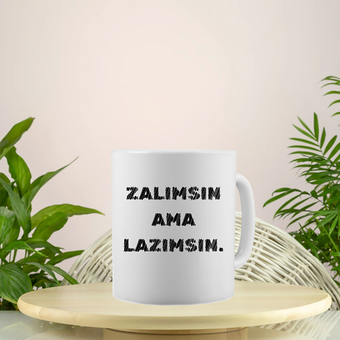 Zalımsın Ama Lazımsın - Komik Yazı Baskılı Seramik Kupa Bardak