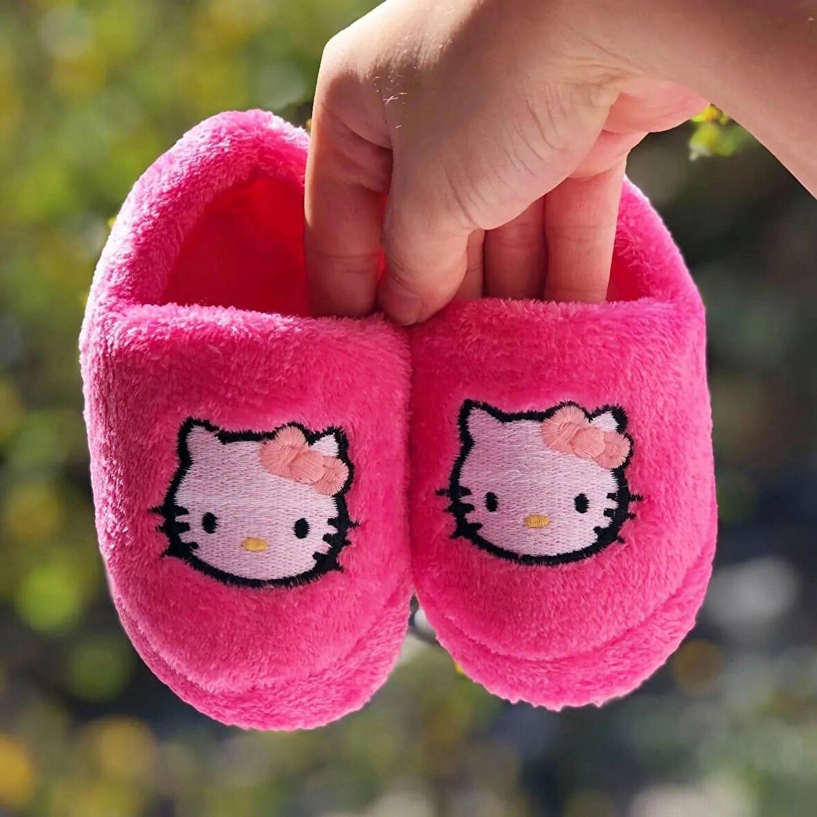 Pandalina Hello Kitty Kız Çocuk panduf kaydırmaz taban anaokulu kreş ev ayakkabısı