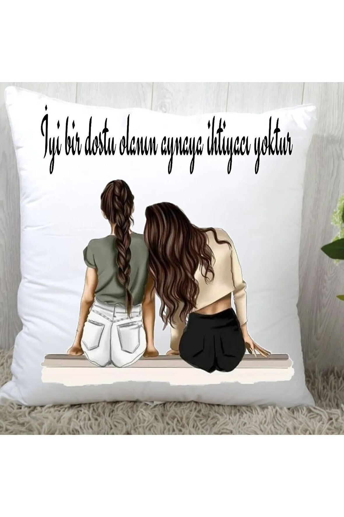 2 Arkadaşa Özel Dost Kardeş Yastık