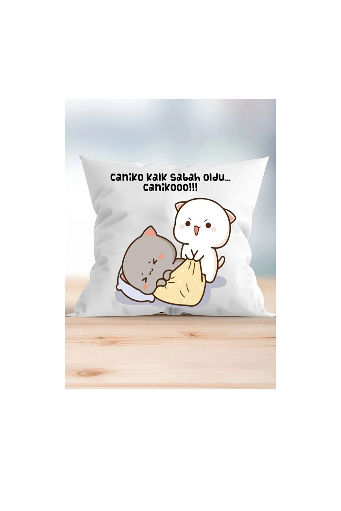 Caniko kalk sabah oldu yazılı yastik