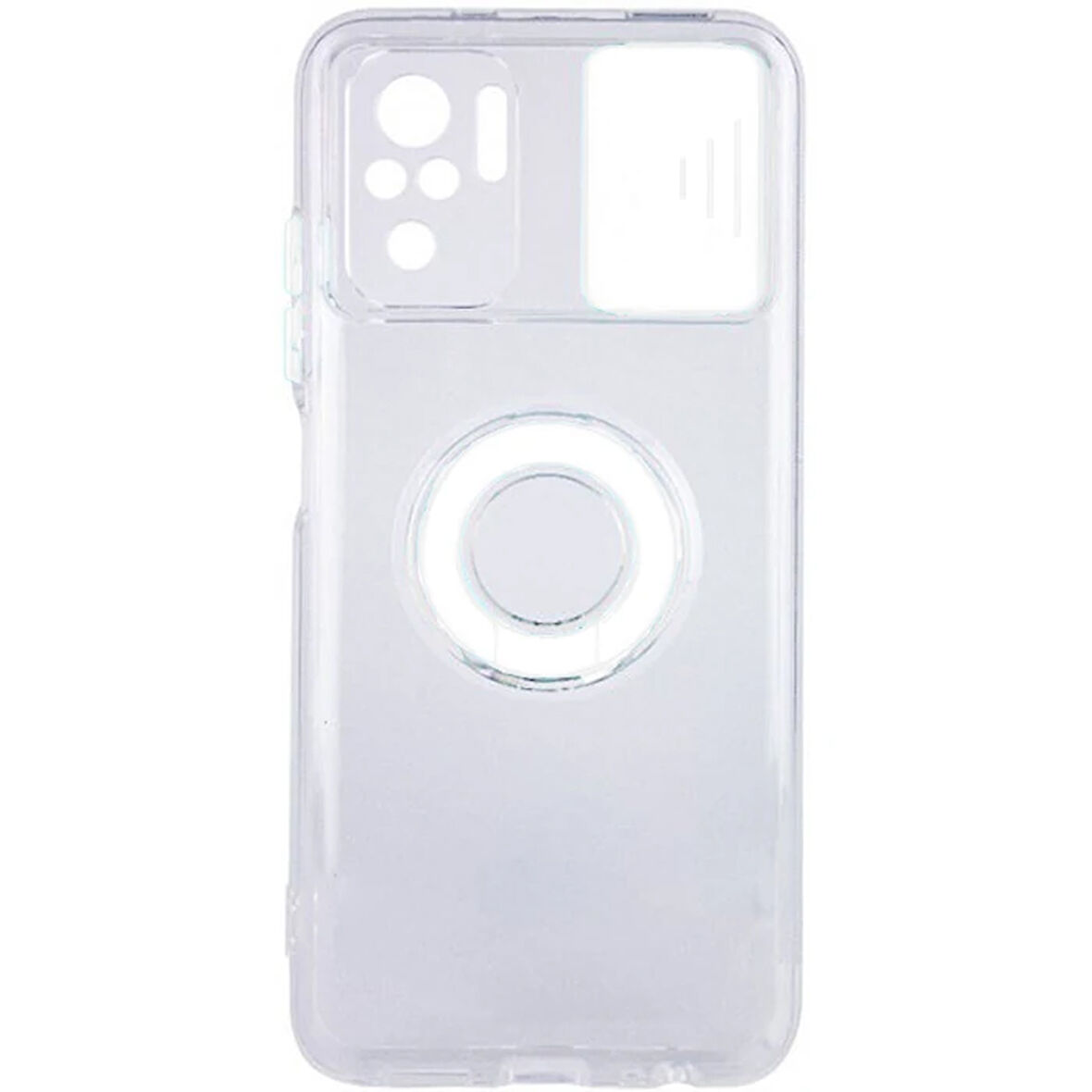 Ally Redmi Note 10 - 10S Kılıf Sürgülü Kamera Lens Korumalı Yüzük Standlı Silikon Kılıf-(5775)