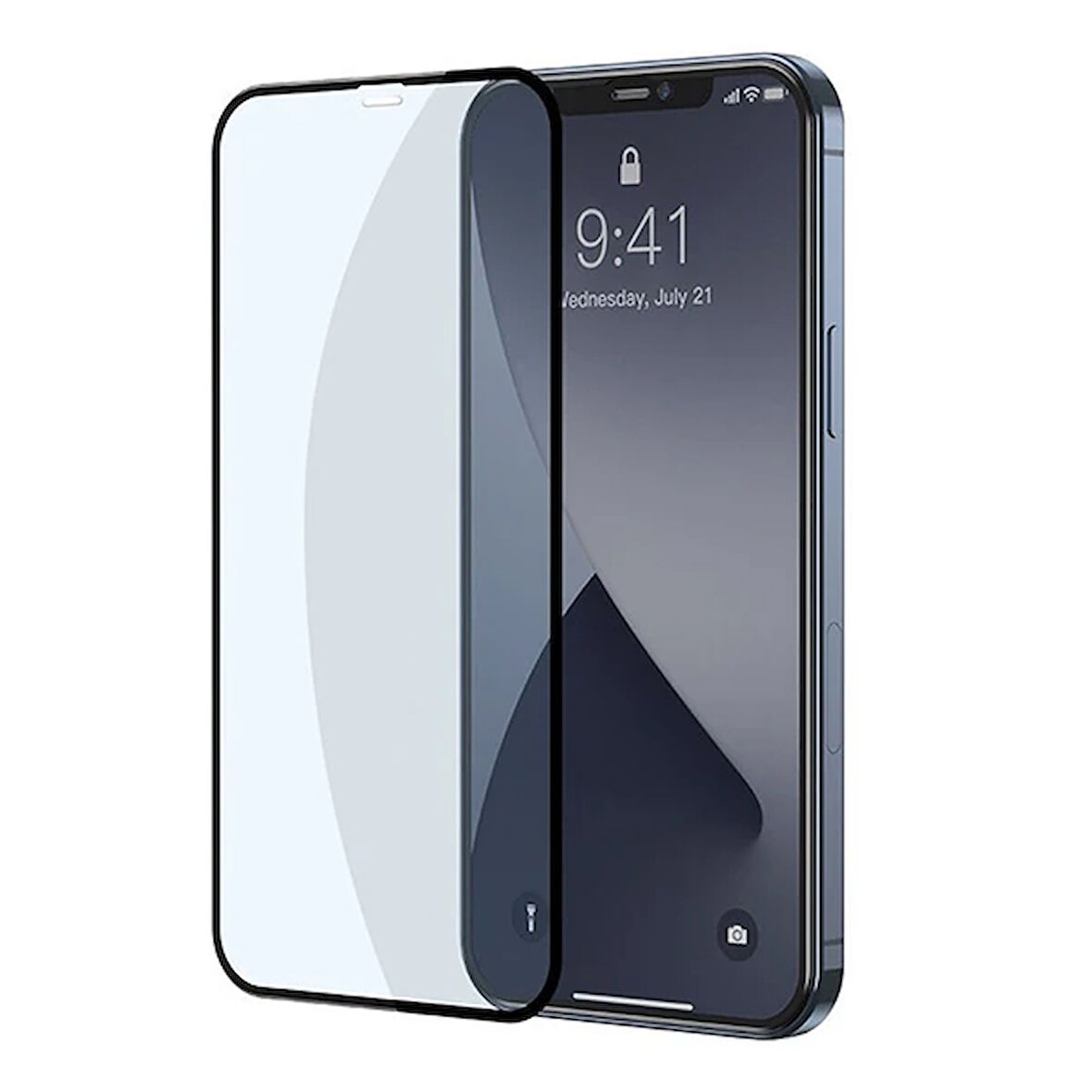 İphone 12 6.7 0.3Mm Full Anti Blue Light Tempered Cam Ekran Koruyucu 2Adet Set-(5775)