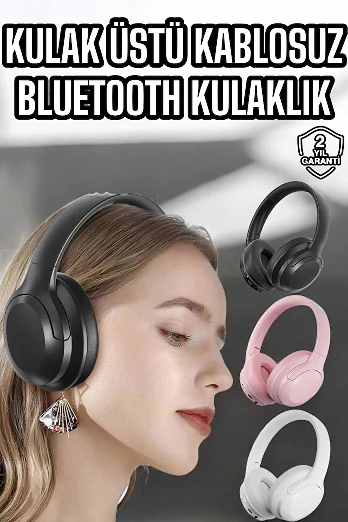 Kablosuz Bluetooth Kulaklık Anc/Enc Destekli Kulak Üstü Yüksek Ses Kaliteli