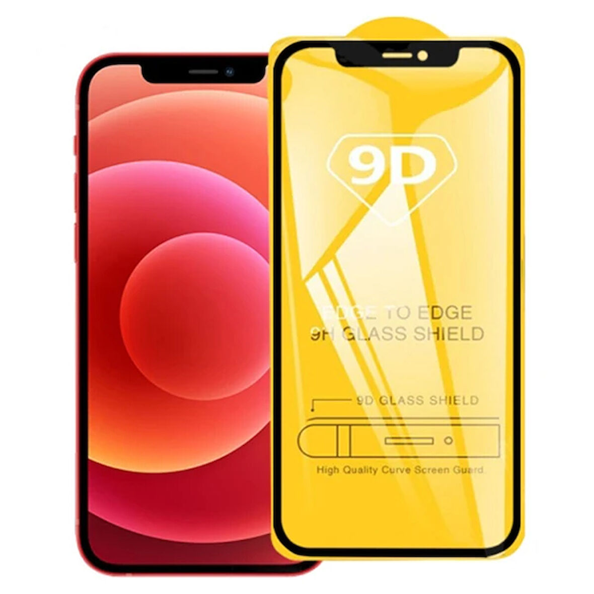 Ally İphone 12 Mini 9D Full Glue Tempered Cam Ekran Koruyucu-(5775)