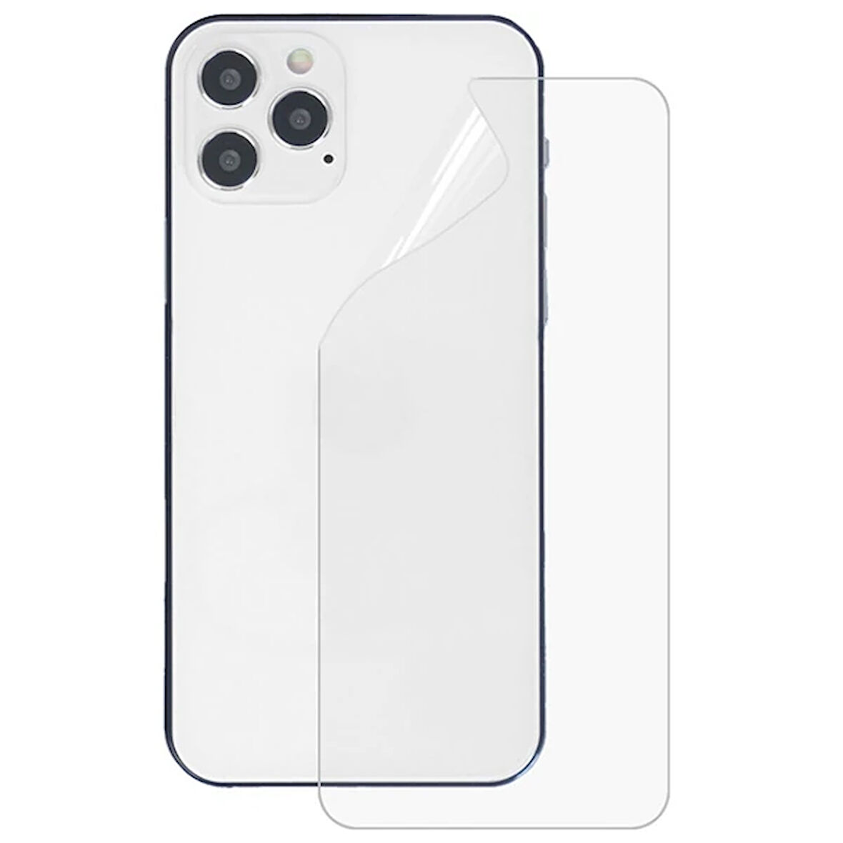 İphone 12 6.7 Membran Nano Hidrojel Film Arka Koruyucu Hayalet Arka Koruyucu-(5775)