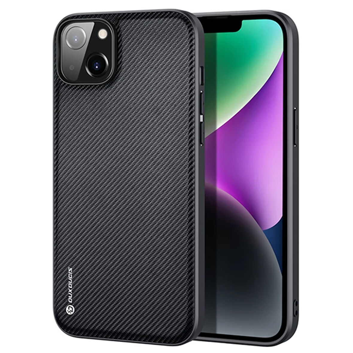 Dux Ducis Fino Serisi 14 6.1 Inç Kılıf Dokuma Silikon Kılıf-(5775)