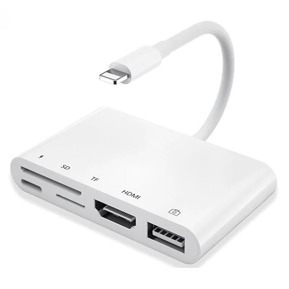Ally 5In1 Hdmi Dijital Av Adaptör+ Otg Usb Hub Kamera Tf Sd Okuyucu-(5775)