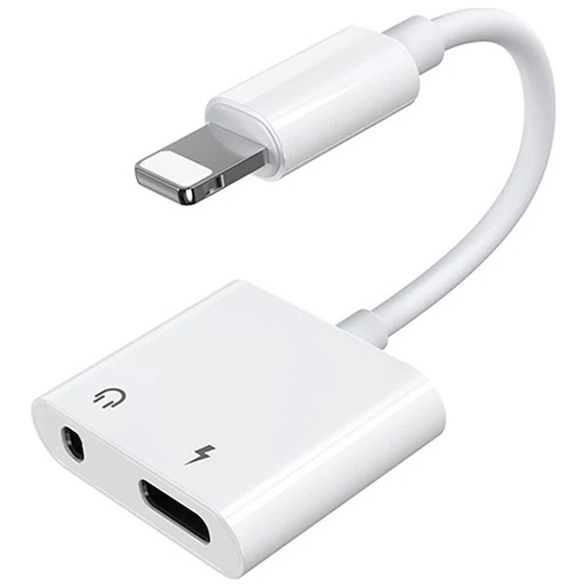 İphone-3.5Mm Kulaklık Ve Şarj Dönüştürücü Başlık Adaptör Kablo-(5775)