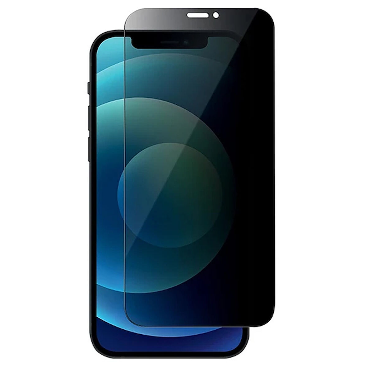 İphone 12 Mini Privacy Gizli Hayalet Tempered Cam Ekran Koruyucu-(5775)